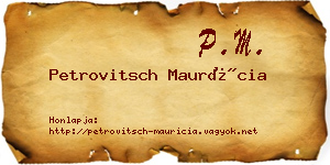 Petrovitsch Maurícia névjegykártya